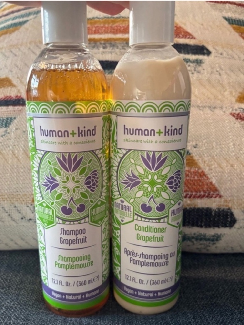 Humankind Grapefruit Shampoo & Conditioner - Green, Purple, White
